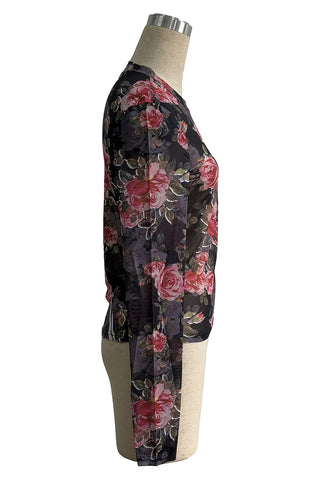 Floral Sheer Long-Sleeve Top