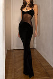 Sheer Panel Evening Maxi Dress