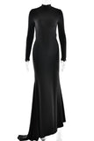 Elegant Long-Sleeve Evening Gown
