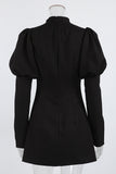 Chic Puff-Sleeve Casual Dress