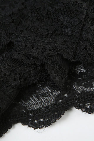 Lace Overlay Sheer Casual Dress