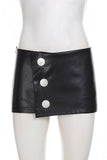 Asymmetrical Button-Accent Mini Skirt
