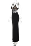 Strappy Lace Evening Gown