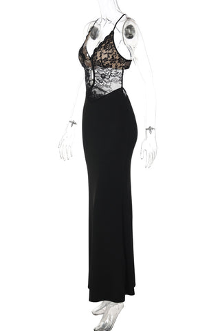 Strappy Lace Evening Gown