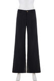 Wide-Leg Pinstripe Casual Pants