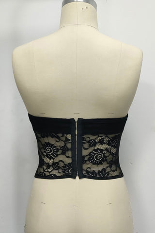 Lace-Trimmed Corset Top