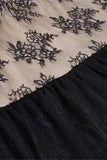 Lace Overlay Evening Dress