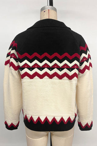 Festive Zigzag Pattern Sweater