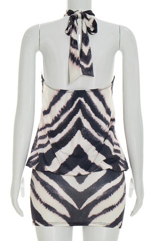 Halter Neck Casual Mini Dress