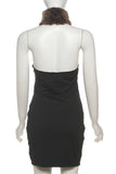 Elegant Faux Fur Trimmed Dress