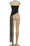 Strapless Fringe Detail Tank Top