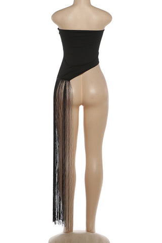 Strapless Fringe Detail Tank Top