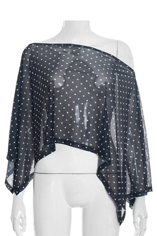 Off-Shoulder Polka Dot Blouse