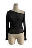 Sheer Mesh Embellished Top