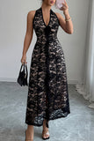 Halter Lace Maxi Dress