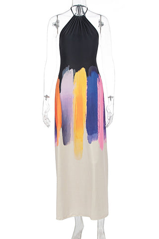 Artistic Brushstroke Maxi Dress