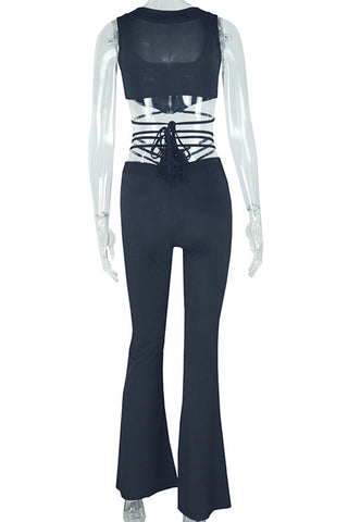 Strappy Zippered Pants Set