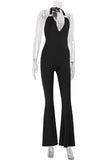 Halter Flare-Leg Jumpsuit
