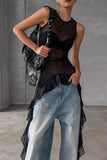 Sheer Layered Sleeveless Blouse