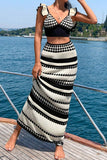 Geometric Knit Skirt Set