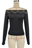 Off-Shoulder Lace Detail T-Shirt