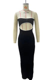 Strapless Cut-Out Maxi Dress