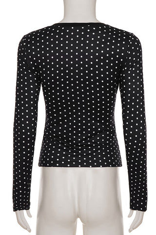 Polka Dot Long Sleeve Blouse