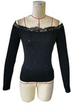 Off-Shoulder Lace Detail T-Shirt