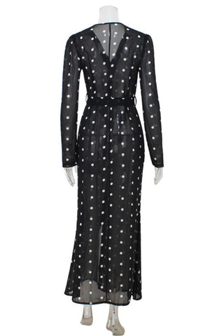 Polka Dot V-Neck Casual Dress