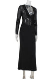 Sheer Sleeve Evening Gown