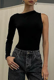 Asymmetrical One-Sleeve Bodysuit