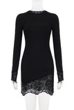 Elegant Lace Trim Night Out Dress