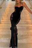 Lace-Panel Evening Dress