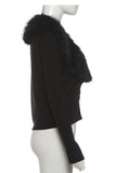 Faux Fur Collar Buttoned Jacket