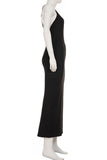 One-Shoulder Open-Back Maxi Dress