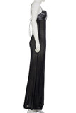 Strappy Sheer Panel Evening Dress