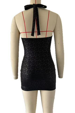 Plunge Neckline Evening Dress