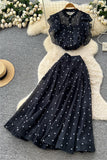 Elegant Polka Dot Skirt Set