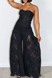 Strapless Lace Cutout Pants Set