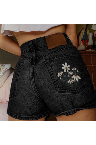 Floral Detail Casual Shorts
