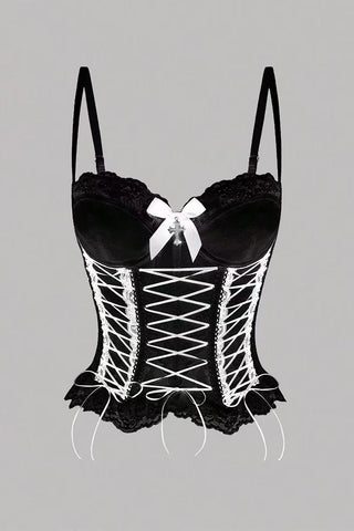 Lace-Up Corset Tank Top