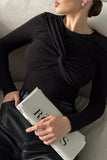 Stylish Twist-Front Long Sleeve Top