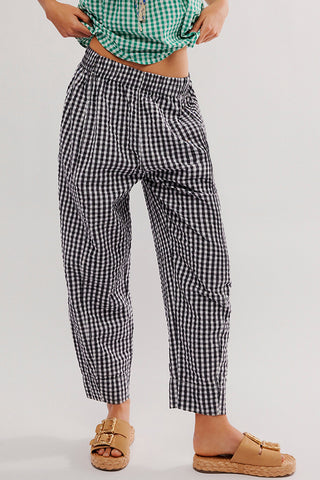 Gingham Check Casual Pants