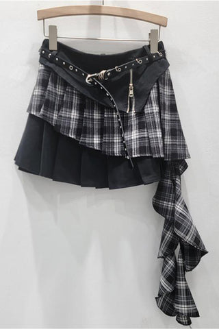 Asymmetrical Layered Mini Skirt