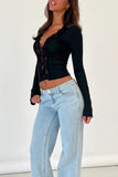 Lace-Trim Long Sleeve Top
