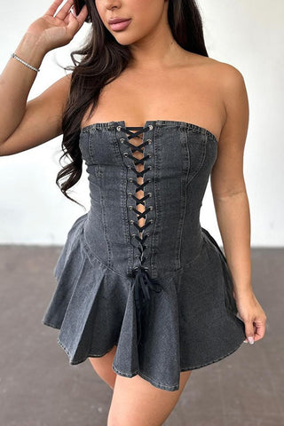 Corset Denim Mini Dress