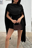 Draped Cape Casual Dress