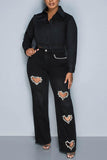 Heart Patch Flare Jeans