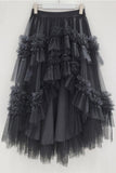 Layered Ruffle Midi Skirt