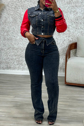 Stylish Two-Piece Denim Set